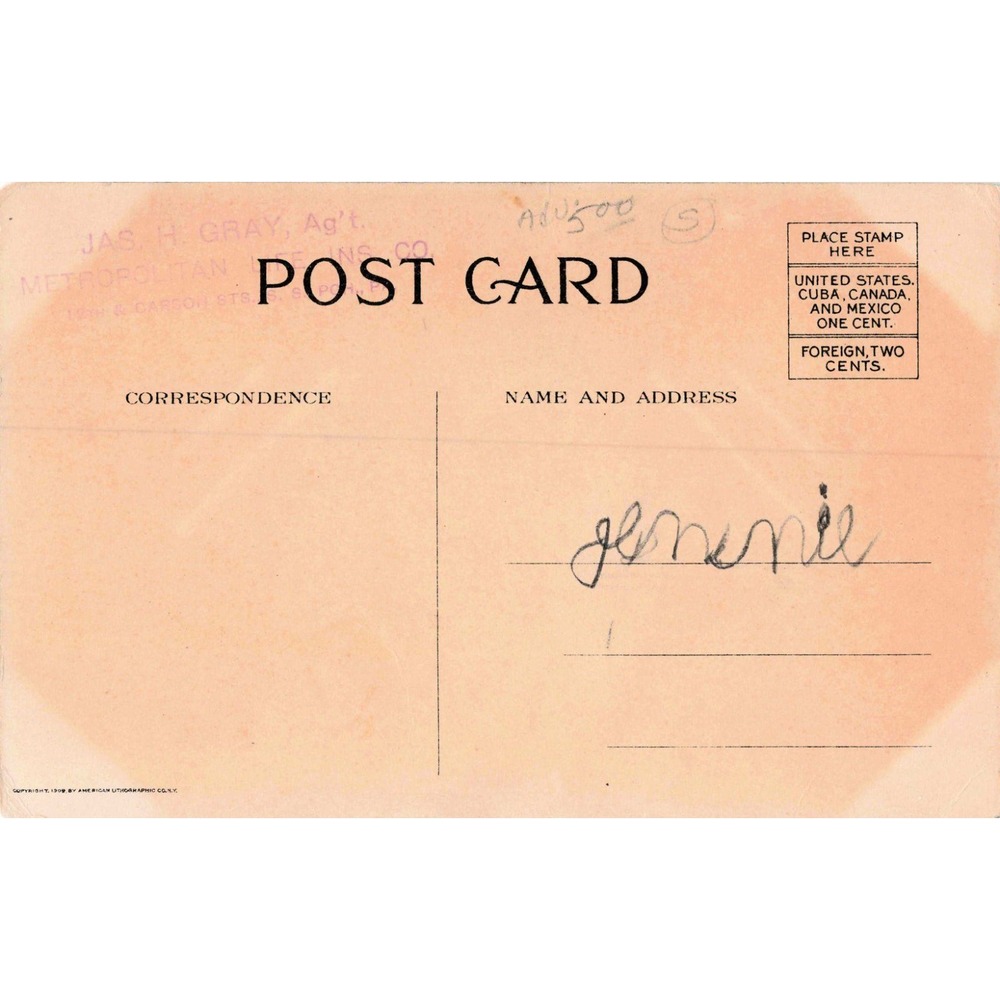 1910 Metropolitan Life Insurance Co Calendar Postcard NY Advertising Woman Vtg - Picture 2 of 2